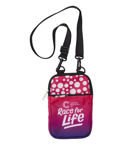 Race for Life Pink Ombre Phone Holder Bag