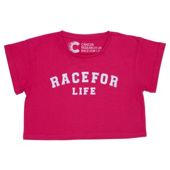 Race for Life Pink Older Kids Cropped T-shirt